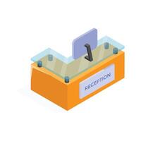 Take a look at this amazing icon of reception desk in modern design style vector