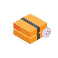 Get this trendy icon of shipping box in isometric style vector