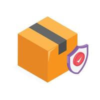 Parcel box with a security shield for safe delivery. vector
