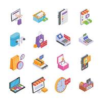Creatively designed shopping and ecommerce icons set in modern style vector