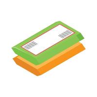 An isometric icon of two packages, stacked one on top of the other. vector