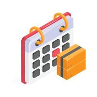 Get this amazing icon of delivery schedule in modern isometric style. vector