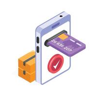 Get this amazing icon of mobile payment in modern style vector