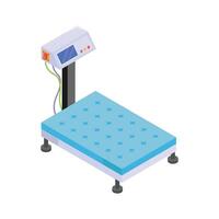 Digital weighing scale for measuring package weight in logistics and delivery. vector