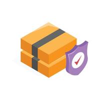 Parcel boxes with a security shield for safe delivery. vector
