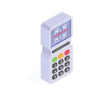 Handheld barcode scanner scanning product codes for purchase vector