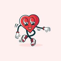 A Happy Heart Character Joyfully Dancing vector