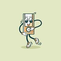 A Happy Mp3 Player Character Dances Joyfully vector