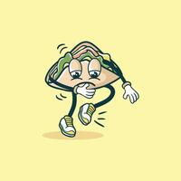 Sad Taco Character Walking With A Limp vector