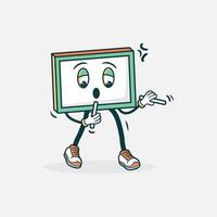 Animated Whiteboard Character Presenting Information vector