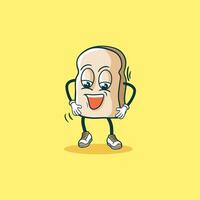 A Happy Slice Of Bread Dancing Joyfully vector
