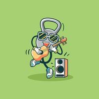 Cool Kettlebell Plays Guitar With Speaker vector