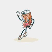 Happy Soda Can Character Dancing Joyfully vector