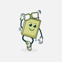 A Happy Book Character Dancing with Glasses vector