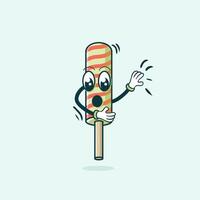 Surprised Striped Popsicle Cartoon Character Design vector