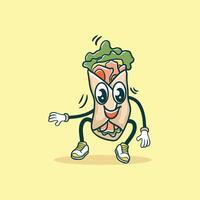 A Happy Cartoon Wrap Doing A Dance vector