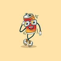 A happy soda can character dances joyfully vector