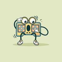 A Retro Game Controller Character Plays Games vector