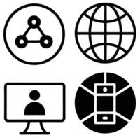Internet and Wireless Connection Icons vector