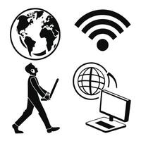 Web-Based Communication Silhouette Icons vector