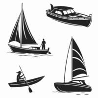 Simple Boat Silhouettes for Design vector