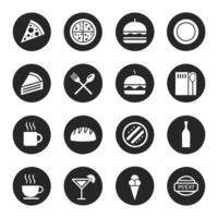 Icon Set of Restaurant Elements and Services vector