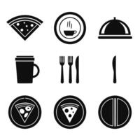 Set of Simple Restaurant Icons for Graphics vector