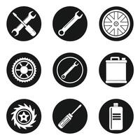 Automobile Workshop Icons Set vector