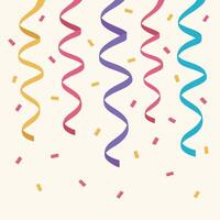Party Energy Sparkling Confetti and Floating Streamers vector