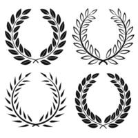 Minimalist Laurel and Wheat Wreaths Set vector