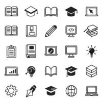 Digital Learning Icons Set vector