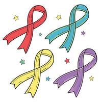 Rainbow Ribbons Set with a Crisp White Canvas vector