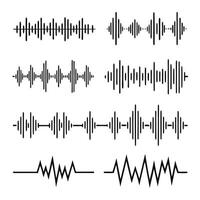Waveform Audio Icons and Illustrations vector