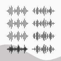 Abstract Sound Wave Patterns Collection vector