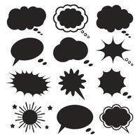 Doodle Speech Bubbles Icon Set vector