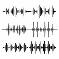 Minimalist Sound Wave Line Art Set vector