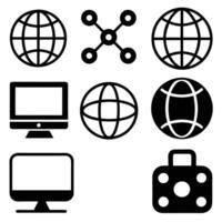 Network and Internet Security Silhouettes vector