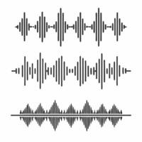 Digital Sound Wave Icons Collection vector