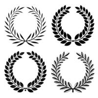 Elegant Circular Laurel and Wheat Wreaths Collection vector