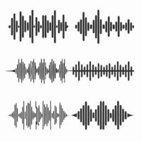 Dynamic Sound Waves Icon Set vector