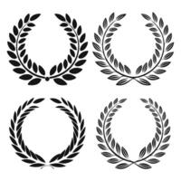 Circular Laurel and Wheat Wreaths for Badges vector
