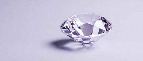 A stunning diamond shines brightly on a muted background, reflecting light beautifully photo