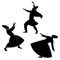 Sufi Dancer Silhouette Collection vector