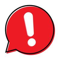 Speech bubble with exclamation mark icon. Red attention sign. Exclamation mark icon, Attention concept. vector