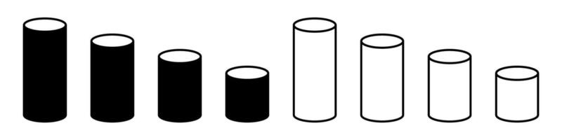 Cylinder icons set. Element of geometric figure for mobile concept and web apps. vector