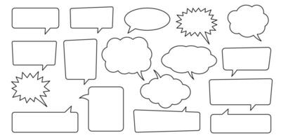 Line speech bubble. Collection of line speech balloon, chat bubble. vector
