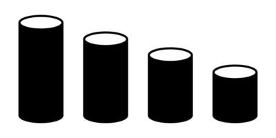 Cylinder icon. Black element of geometric figure. vector