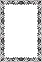 square european black monochrome ornament. Rectangular pattern, circle, ring of the Middle Ages. Revival border. Decorations of palaces and churches. vector