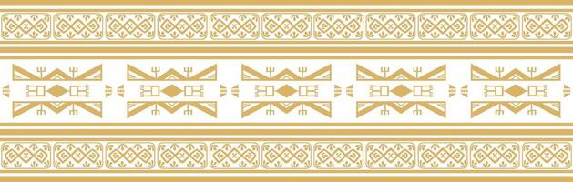 Native American gold seamless pattern. Endless Aztec, Maya, Inca ornament. Drawing for border and frame vector