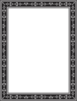 monochrome black square Yakut ornament. An endless rectangular border, a frame of the northern of the Far East